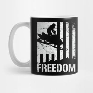 Snowmobile T Shirt Snowmobiling Freedom Flag Mug